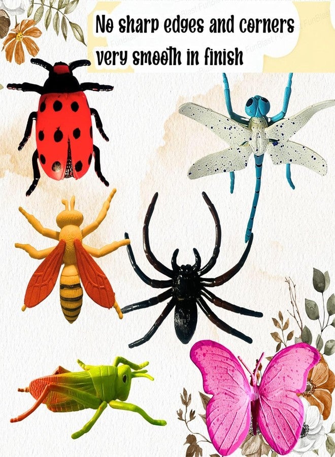 Plutofit Insect and Bug Toys Set, 6 Pieces Plastic Animal Figures, Educational Pretend Play, Multicolour - Image 2